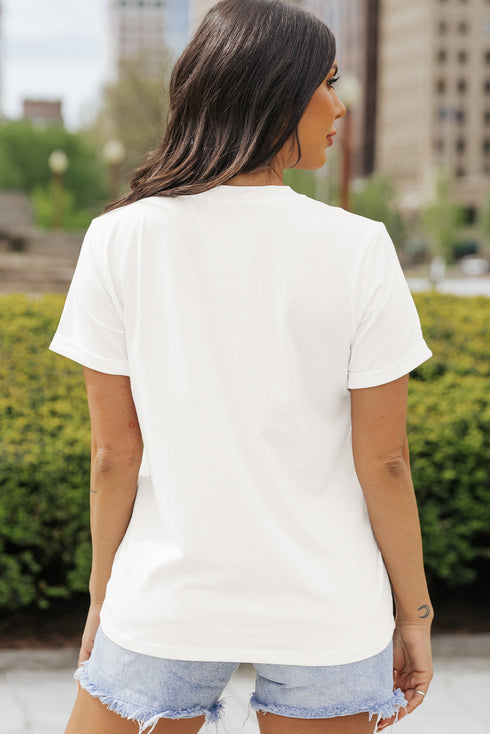 Festive Halloween Pumpkin Bow Knot Crew Neck Tee