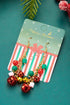 Festive Holiday Bell Charm Dangle Hook Earrings