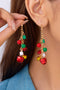 Festive Holiday Bell Charm Dangle Hook Earrings
