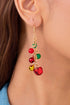 Festive Holiday Bell Charm Dangle Hook Earrings