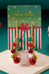 Festive Holiday Bell Charm Dangle Hook Earrings