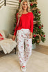 Festive Holiday Graphic Soft Knit Two Piece Lounge Set