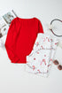 Festive Holiday Graphic Soft Knit Two Piece Lounge Set