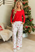 Festive Holiday Graphic Soft Knit Two Piece Lounge Set