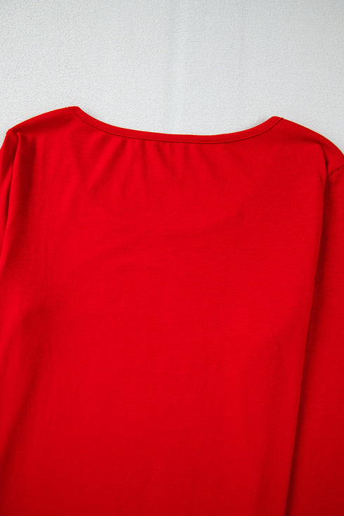 Festive Holiday Graphic Soft Knit Two Piece Lounge Set