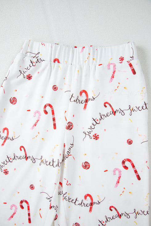 Festive Holiday Graphic Soft Knit Two Piece Lounge Set