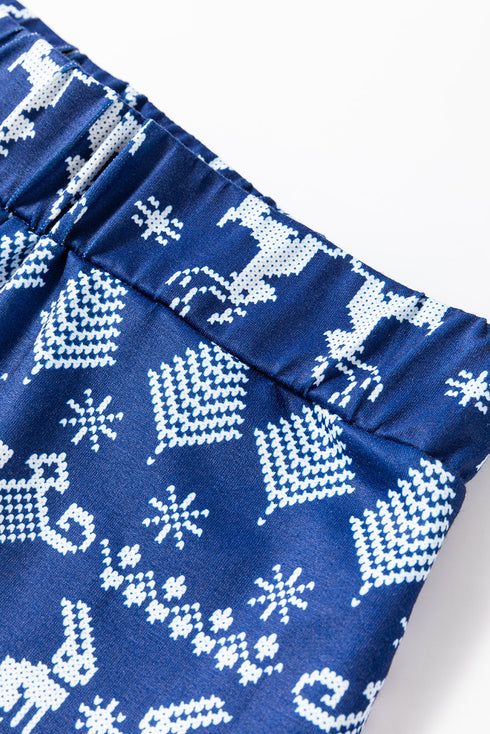 Festive Holiday Graphic Soft Knit Two Piece Lounge Set