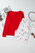 Festive Holiday Graphic Soft Knit Two Piece Lounge Set