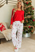Festive Holiday Graphic Soft Knit Two Piece Lounge Set