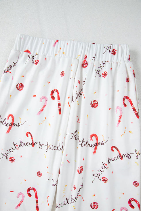 Festive Holiday Graphic Soft Knit Two Piece Lounge Set