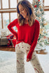 Festive Holiday Graphic Soft Knit Two Piece Lounge Set