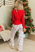 Festive Holiday Graphic Soft Knit Two Piece Lounge Set