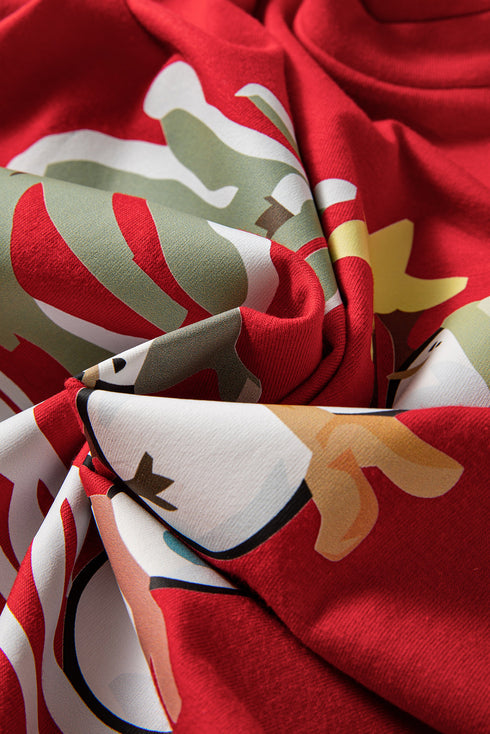 Festive Holiday Snowman Graphic Print Short Sleeve Crewneck T Shirt
