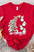 Festive Holiday Snowman Graphic Print Short Sleeve Crewneck T Shirt