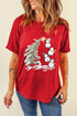 Festive Holiday Snowman Graphic Print Short Sleeve Crewneck T Shirt