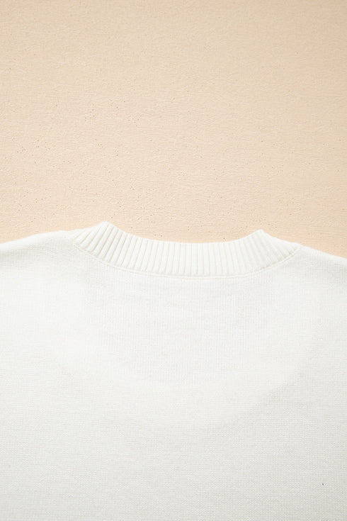 Festive Holly Jolly Script Graphic Pullover Sweater