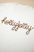 Festive Holly Jolly Script Graphic Pullover Sweater