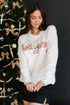 Festive Holly Jolly Script Graphic Pullover Sweater
