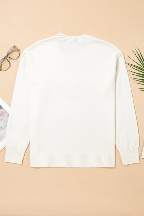 Festive Holly Jolly Script Graphic Pullover Sweater