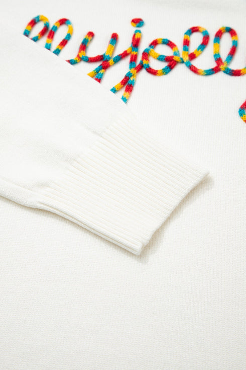 Festive Holly Jolly Script Graphic Pullover Sweater