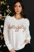 Festive Holly Jolly Script Graphic Pullover Sweater