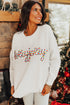 Festive Holly Jolly Script Graphic Pullover Sweater