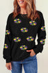 Festive King Cake Graphic Crew Neck Sweatshirt
