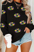Festive King Cake Graphic Crew Neck Sweatshirt