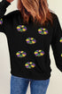 Festive King Cake Graphic Crew Neck Sweatshirt