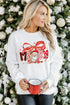 Festive Merry Christmas Santa Bow Graphic Crewneck Sweatshirt