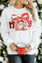 Festive Merry Christmas Santa Bow Graphic Crewneck Sweatshirt