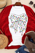 Festive Merry Era Lights Bow Graphic Short Sleeve Tee