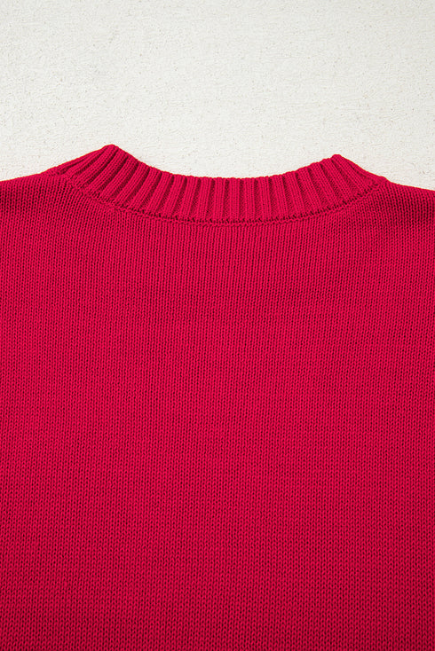 Festive Merry Graphic Crew Neck Knit Sweater