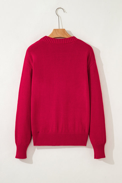 Festive Merry Graphic Crew Neck Knit Sweater