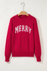 Festive Merry Graphic Crew Neck Knit Sweater