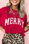 Festive Merry Graphic Crew Neck Knit Sweater