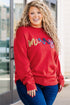 Festive Merry Letter Print Drop Shoulder Knit Sweater