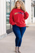 Festive Merry Letter Print Drop Shoulder Knit Sweater