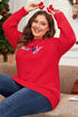 Festive Merry Letter Print Drop Shoulder Knit Sweater