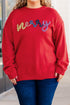 Festive Merry Letter Print Drop Shoulder Knit Sweater