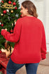 Festive Merry Letter Print Drop Shoulder Knit Sweater