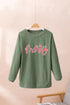 Festive Merry Script Sequin Corduroy Sweatshirt