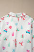 Festive Nutcracker And Tree Print Pajama Set