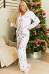 Festive Nutcracker And Tree Print Pajama Set