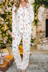 Festive Nutcracker And Tree Print Pajama Set