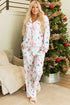 Festive Nutcracker And Tree Print Pajama Set