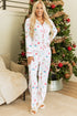 Festive Nutcracker And Tree Print Pajama Set
