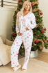 Festive Nutcracker And Tree Print Pajama Set