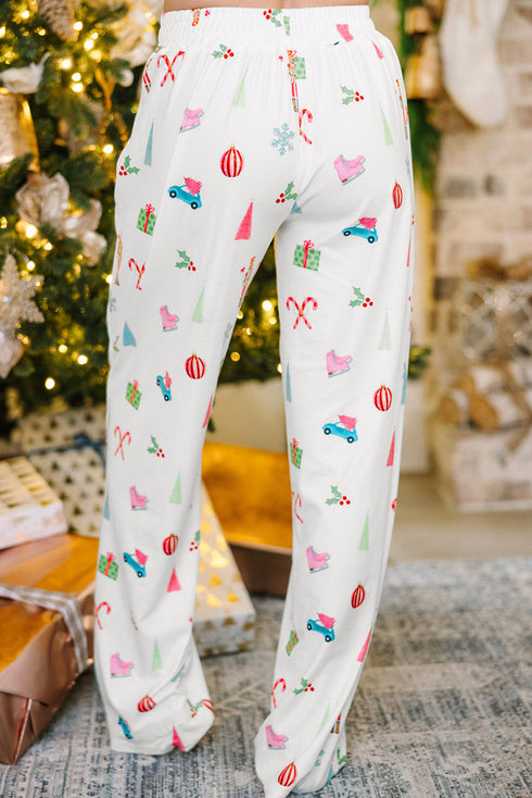 Festive Nutcracker And Tree Print Pajama Set
