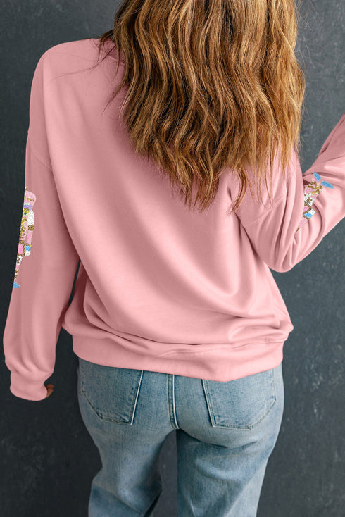 Festive Nutcracker Sequin Embellished Relaxed Fit Sweatshirt